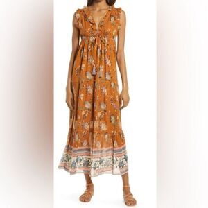 NWT Anthropologie Raga Morning Glories Maxi Dress Medium